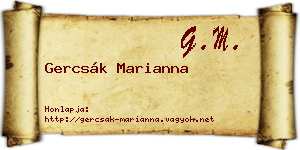Gercsák Marianna névjegykártya